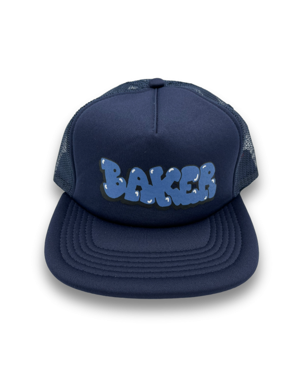 BAKER | Bubble Logo | Navy Mesh Trucker Hat