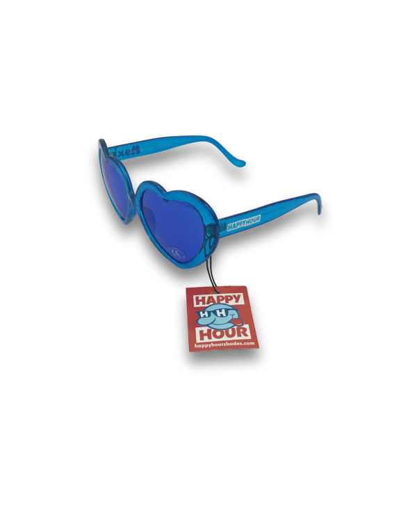 HAPPY HOUR | Heart-On Sunglasses | Blue Sparkle